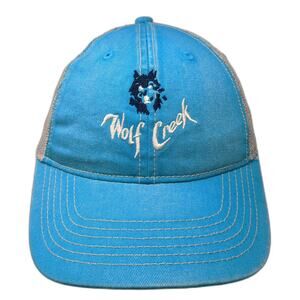 Ahead Trucker Hat Blue Beige One Size Wolf Creek Golf Embroidered Snapback Mesh